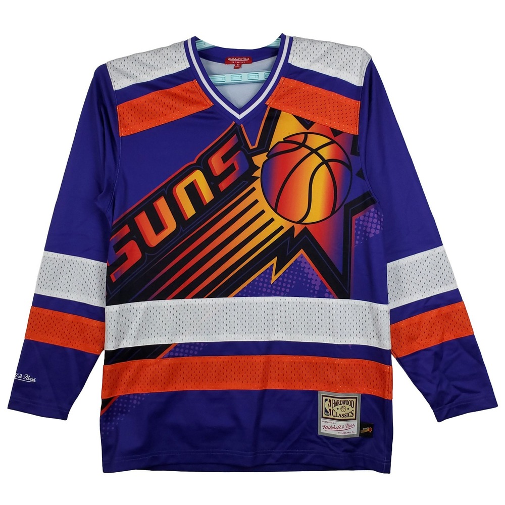 Phoenix Suns Mitchell & Ness NBA Womens Medium Hockey‎ Jersey Purple Orange New